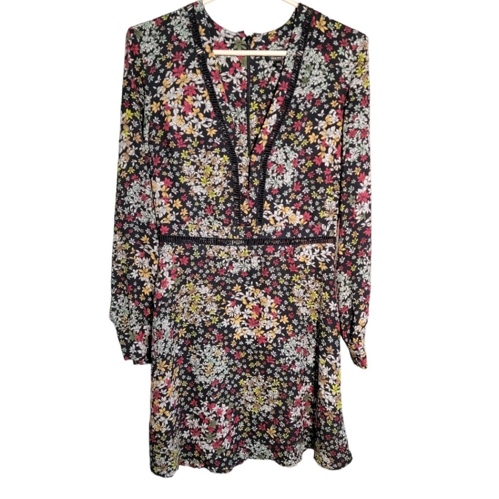 Topshop bohemian Inspired Long Sleeve Floral Dress Size 4 - Picture 2 of 11